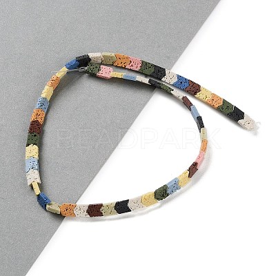 Synthetic Lava Rock Dyed Beads Strands G-H311-03-08-1