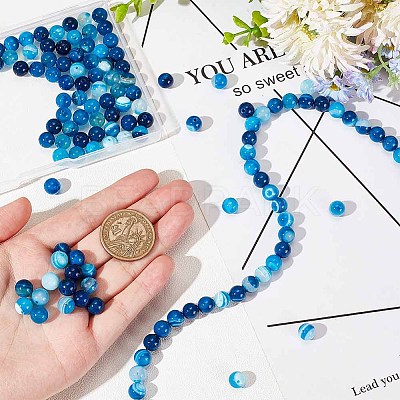 3 Strands Natural Striped Agate/Banded Agate Beads Strands G-OC0004-34-1