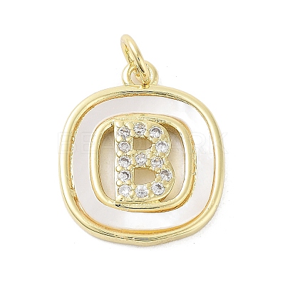 Rack Plating Brass Micro Pave Clear Cubic Zirconia Pendants KK-E102-33G-B-1