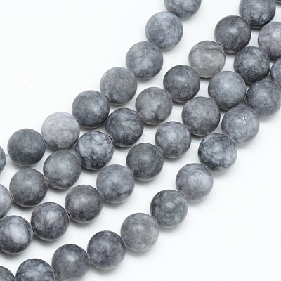 Natural White Jade Bead Strands X-G-R297-8mm-33-1