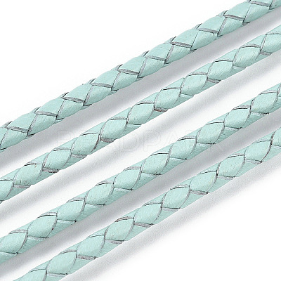 Braided Cowhide Leather Cord NWIR-N005-01F-3mm-1