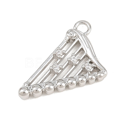 Brass Micro Pave Clear Cubic Zirconia Pendants CU-CBA0565-02P-1