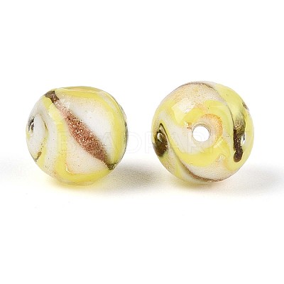 Handmade Gold Sand Lampwork Beads LAMP-T024-11E-1