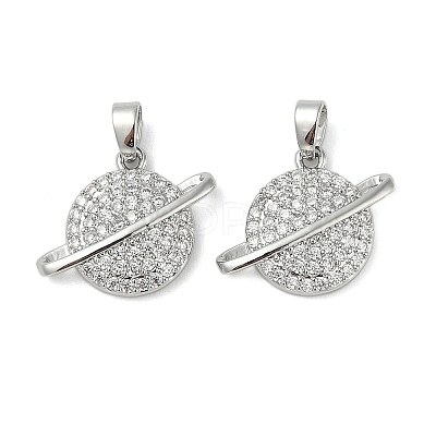 Brass Micro Pave Cubic Zirconia Pendants KK-U045-12P-1