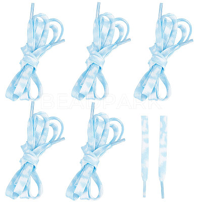 3 Pairs 3 Style Tie-Dye Style Flat Smooth Polyester Shoelaces FIND-GF0004-70C-1