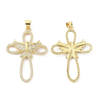 Brass Micro Pave Cubic Zirconia Pendant ZIRC-C021-22G-1