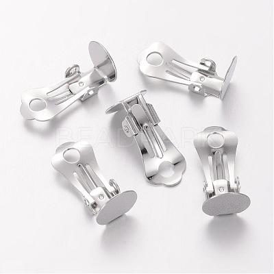 Brass Clip-on Earring Settings KK-H168-N-NF-1