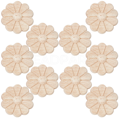 10Pcs Carved Wooden Display Decorations AJEW-GF0013-54-1