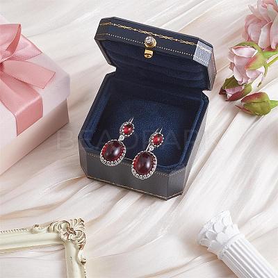 Red Resin Oval Dangle Earrings JE1087A-1