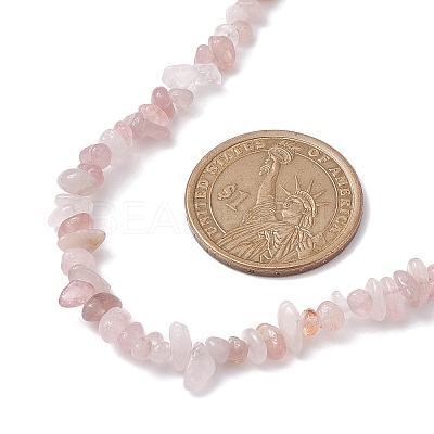 Natural Rose Quartz Chip Beaded Necklace NJEW-JN04615-03-1