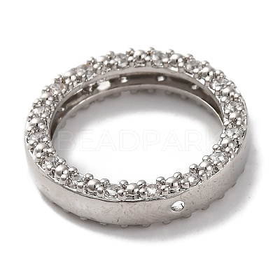 Rack Plating Brass with Cubic Zirconia Bead Frame KK-S406-09A-P-1