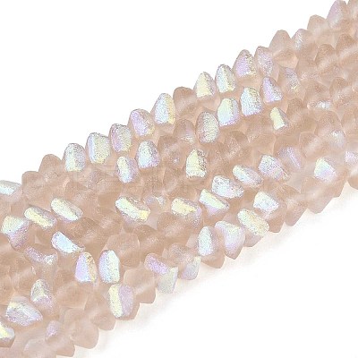 Frosted Transparent Glass Beads Strands GLAA-N054-4mm-03-1