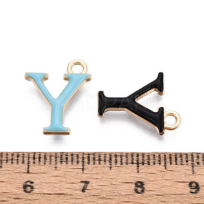 Rack Plating Alloy Enamel Pendants ENAM-T024-53Y-G-1