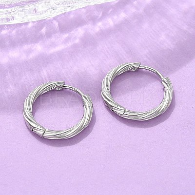 304 Stainless Steel Twist Hoop Earrings for Women EJEW-A130-02C-P-1