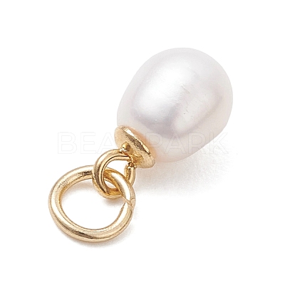 Natural Cultured Freshwater Pearl Rice Charms PALLOY-JF04830-1