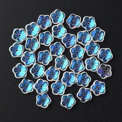 35Pcs Transparent Spray Painted Glass Beads GLAA-YW0001-75A-1