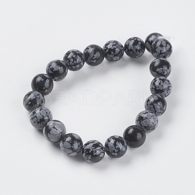 Natural Snowflake Obsidian Beads Strands X-G-G515-10mm-01-1