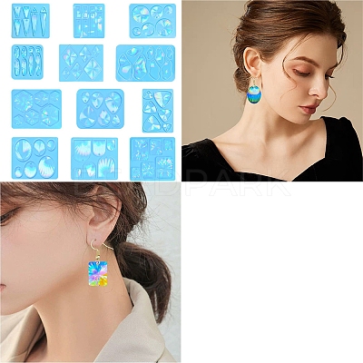 Irregular Shape Holographic Pendant DIY Silicone Mold DIY-K063-02-1