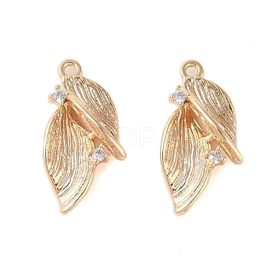 Brass Pendants with Clear Glass Rhinestone KK-N254-65G-1
