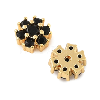 Brass Micro Pave Cubic Zirconia Beads KK-U056-15G-1