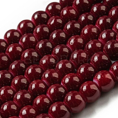 Painted Glass Bead Strands DGLA-S071-6mm-B30-1