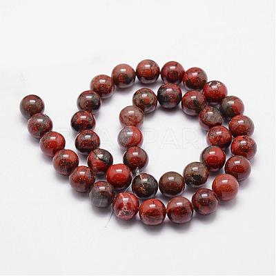 Natural Brecciated Jasper Bead Strands G-D840-67-6mm-1