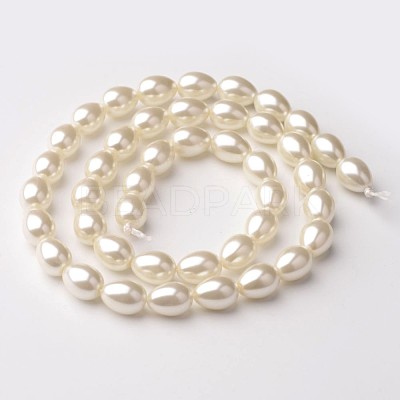 Eco-Friendly Glass Pearl Teardrop Beads Strands X-HY-O001-C-01A-1