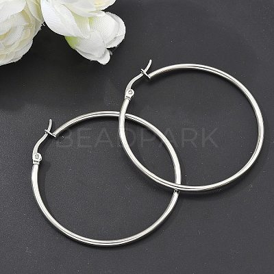 Tarnish Resistant 304 Stainless Steel Big Hoop Earrings X-EJEW-F105-06P-1