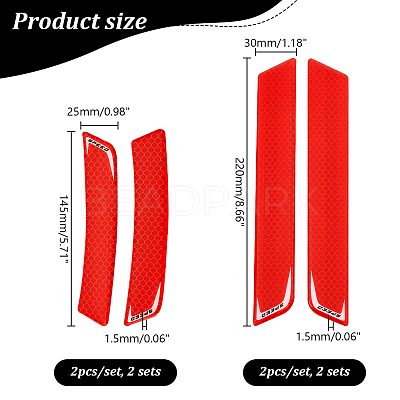 4 Sets 2 Styles Waterproof Epoxy Resin Reflective film Car Stickers FIND-GA0003-47A-1