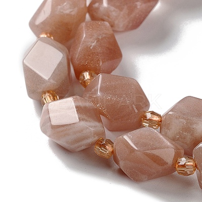 Natural Peach Moonstone Beads Strands G-C182-13-01-1