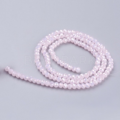 Electroplate Glass Bead Strands GLAA-F001-3x2mm-34L-1