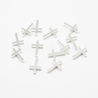 Brass Tiny Cross Charms KK-F718-08P-1