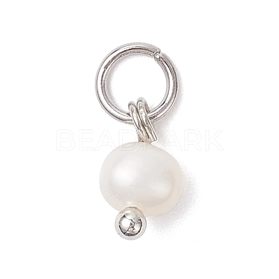 Natural Cultured Freshwater Pearl Potato Charms PALLOY-JF04505-02-1