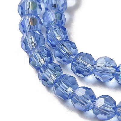 Electroplate Transparent Glass Beads Strands EGLA-A035-T4mm-L14-1