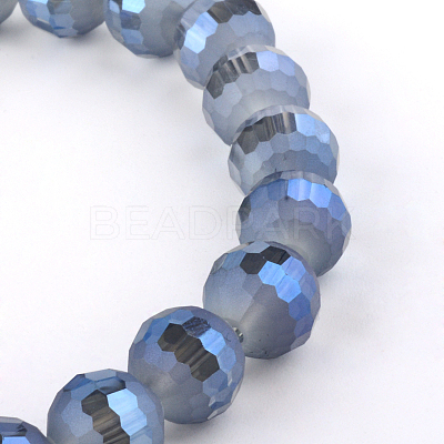 Faceted(96 Facets) Round Electroplate Glass Bead Strands EGLA-S130-10mm-02-1