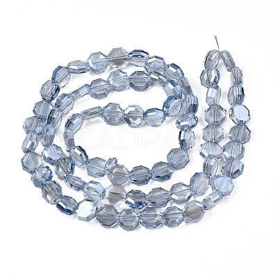 Electroplate Transparent Glass Beads Strands EGLA-N002-27-F01-1