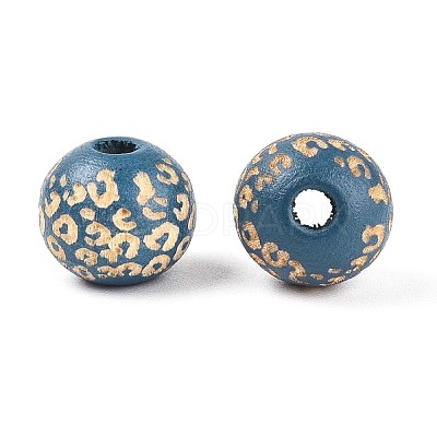 Painted Natural Wood Beads WOOD-T021-53A-03-1