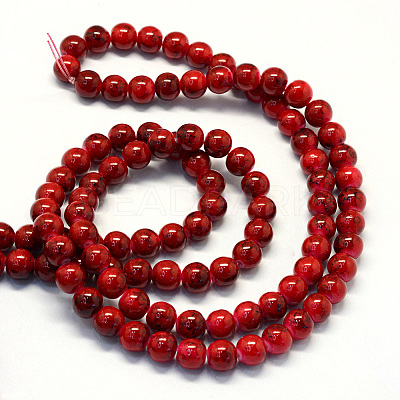 Baking Paint Glass Round Bead Strands DGLA-Q019-10mm-49-1