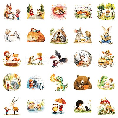 50Pcs Cartoon Fairy Tale Themes Paper Sticker STIC-C012-14-1