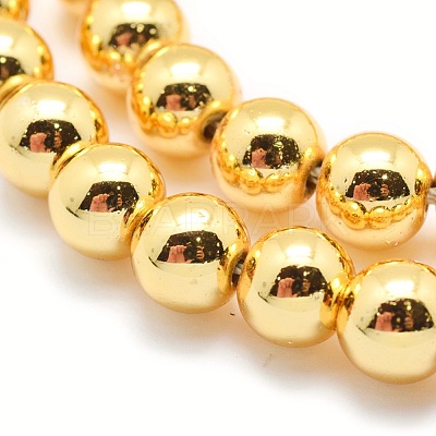 Electroplate Non-magnetic Synthetic Hematite Beads Strands G-L485-01E-G-1