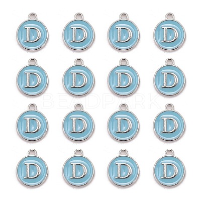 Platinum Plated Alloy Enamel Charms ENAM-S118-04D-P-1