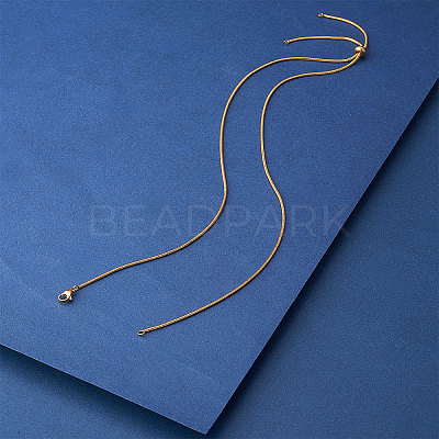 Adjustable 304 Stainless Steel Slider Necklaces NJEW-CJ0001-01G-1