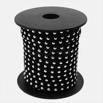 Silver Aluminum Studded Faux Suede Cord LW-D004-01-S-1