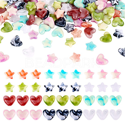 60Pcs 6 Colors Acrylic Beads OACR-TA0003-13-1