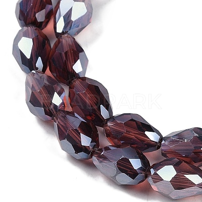 Transparent Electroplate Glass Beads Strands EGLA-N013-T10mm-B05-1