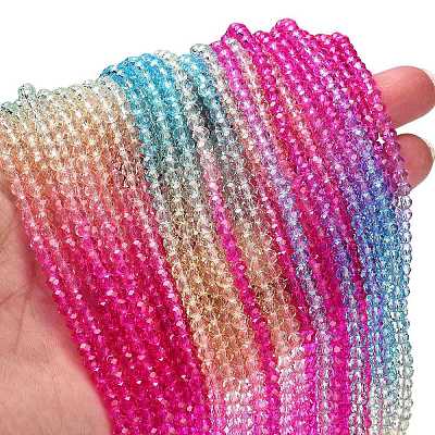 Transparent Painted Glass Beads Strands X1-DGLA-A034-T3mm-A14-1