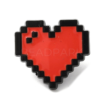 Zeld Pixel Heart Alloy Brooches LS-JEWB-I032-05EB-01-1