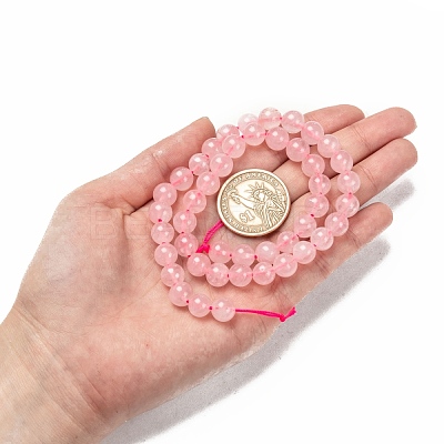 Natural  Rose Quartz Beads Strands G-L104-8mm-01-1