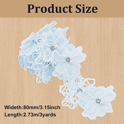 Double Layer Polyester Flower Lace Ribbons DIY-WH0656-60A-1