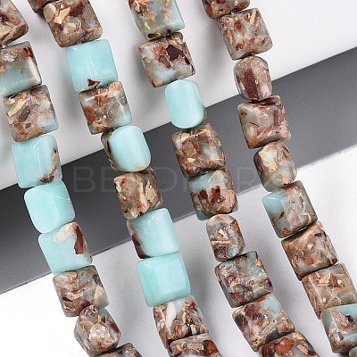 Synthetic Aqua Terra Jasper Beads Strands G-S366-017-01-1